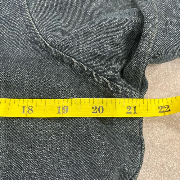 [M]Velvet Heart Dark Denim Balloon Long Sleeve Shirt Dress Belted - Picture 6 of 9